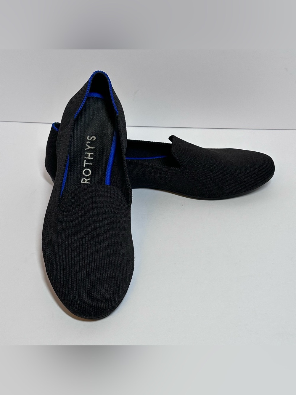 Rothy’s The Loafer Black Honeycomb Round Toe Slip On Flat Shoes Womens Size 10 - Picture 3 of 8